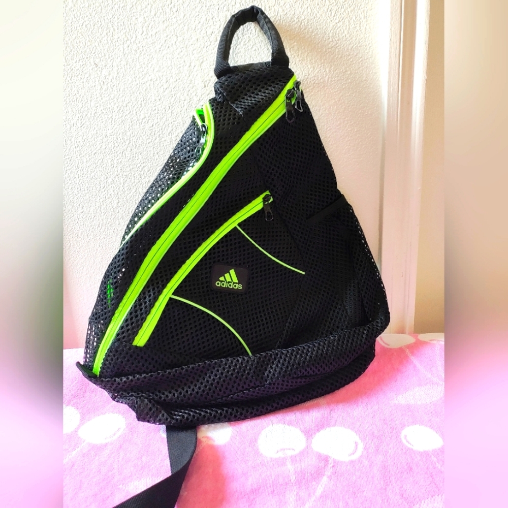 ADIDAS Backpack Originals Mesh Sling Vista Black/Neon Green